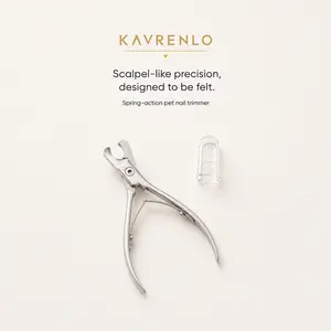 KAVRENLO Pet Nail Clipper for Dogs and Cats, 12.4 cm Stainless Steel Spring-Action Trimmer with U-Shaped Jaw