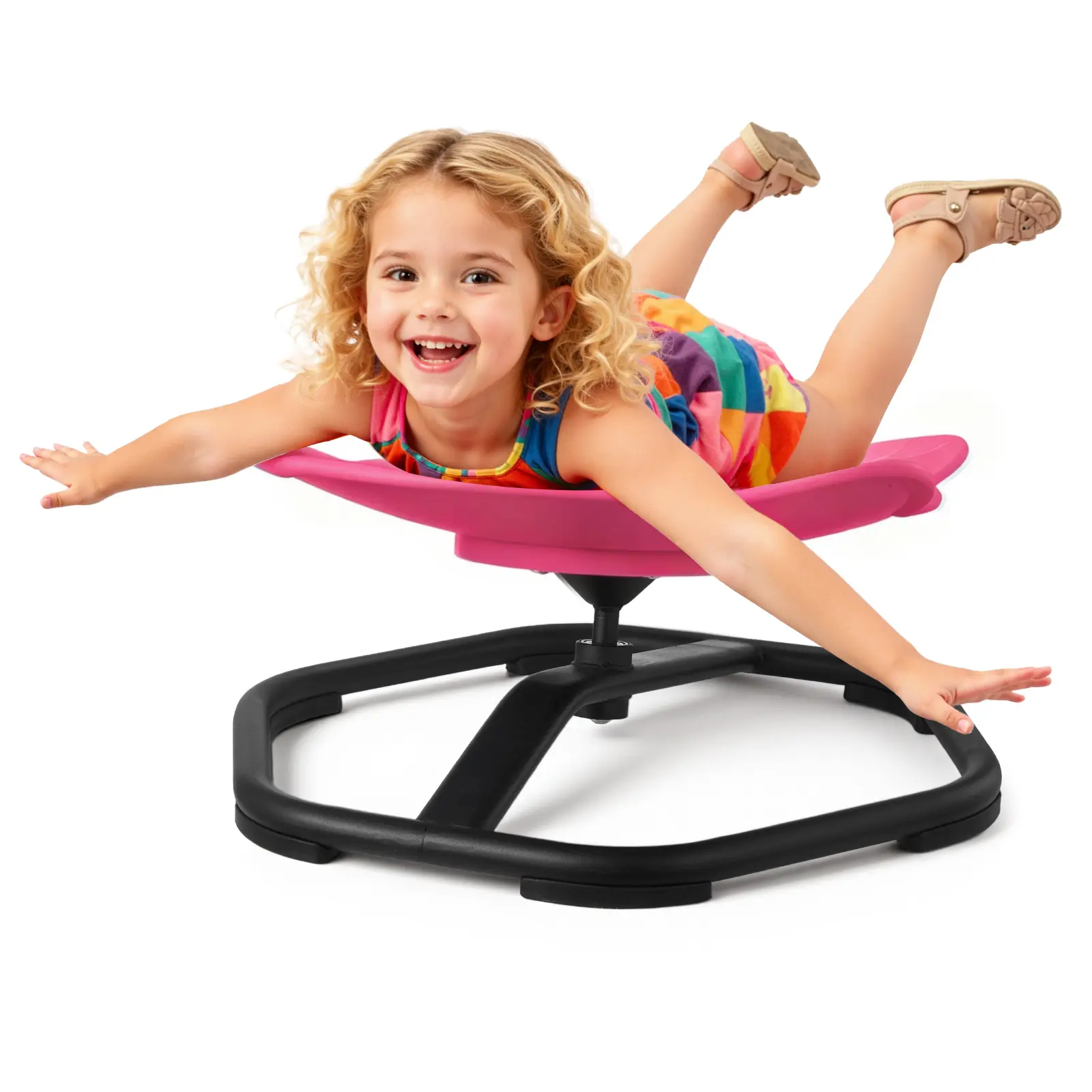 【SummerFinds】VEVOR 6-12 Years Kids Armless 360° Spin Swivel Chair, 220lb Capacity, 1-Piece Mold PP Plastic Playful Elephant Sensory Seat, 21.2in/54cm, Stable Non-Slip Triangular Metal Base, Toddler-Safe Sturdy Desk Chair, Christmas/Birthdays Gift