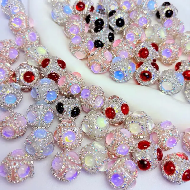 Rhinestone Focal Beads for Pens, Sparkling 3D  1 scoop