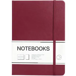 Lined Journal Notebook, 160 Pages A5 Hardcover Leather Journal for Men Women, 100GSM Thick College Ruled Paper for School and Work Note Taking