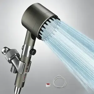 High Pressure Handheld Shower Head Detachable Spray Modes Extra Long Stainless Steel Hose Replacement Bracket Cotton Filters Built in Power Wash for Tubs Tiles Pets Wall Ceiling Mounts Sprayer water softener filter bead