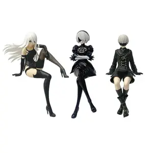 Must-Have!YoRHa 2B A2 9S Sitting Pose PERFECT Desk Waifu Trio  NieR:Automata festive home craft  figurine art excellent gift choice decor collectible toy doll new day