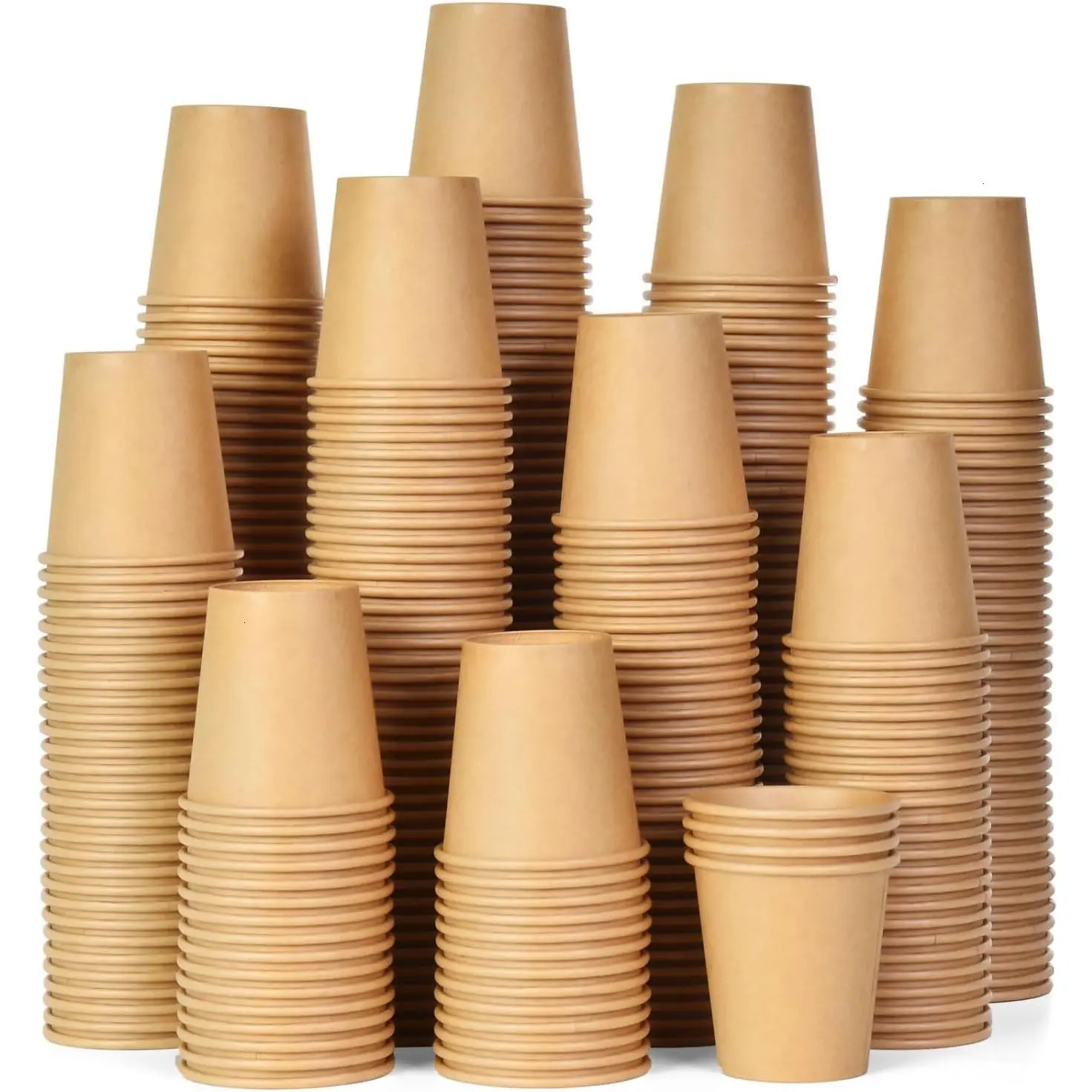 3oz Disposable Paper+PE Bathroom Cups, 500-Count Bulk Pack, Leak-Free Small Mouthwash Cups for Bathroom, Espresso, Hot/Cold Drinks, Snacks