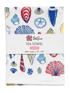 TEA TOWEL set of 2 Seashells