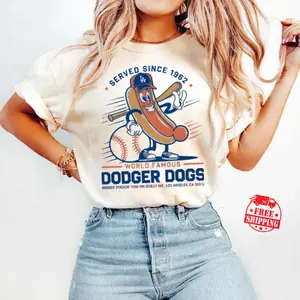 [Sale up to 50%] [Free Ship] Vintage La Dodgers Dog Shirt, Served Since 1962 T-Shirt