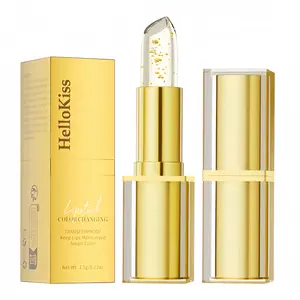 Gold foil color‑changing lipstick, moisturizing temperature‑sensitive lip balm