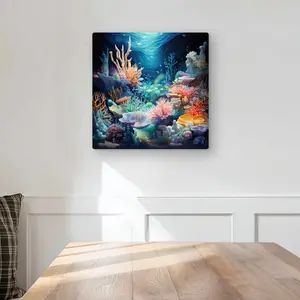 MWW C1MP1616X2XPZ5 16 x 16 in. The Reef - Blue Metal Print Wall Art for Stunning Home Decor