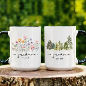 First Time Grandparents Mug Custom Year Grandma and Grandpa Mugs New Grandparents Mugs Est 2025 Christmas Grandparent Pregnancy Announcement
