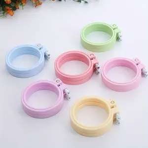 7cm Round Plastic Embroidery Hoop Set, Cross-Stitch Frame Rings for DIY Sewing, Needlework Craft Tools, Essential Crafting Supplies