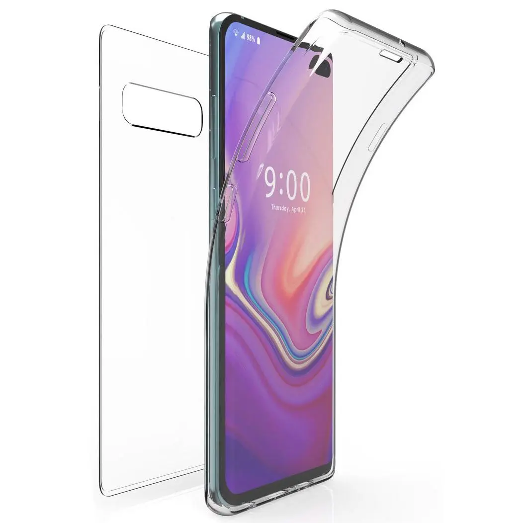 Case for Galaxy S10 Plus, New 360-Degree Wrap [Full-Body Protection] Transparent TPU Slim Cover [Built-In Screen Guard] for Samsung Galaxy S10+ Phone (SM-G975)