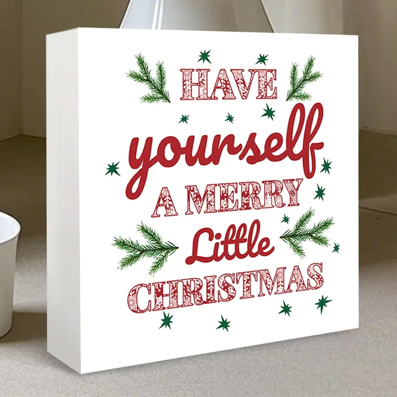 Christmas Theme PVC Desk Decorations, Winter Holiday Art Display for Home Bookshelves Office, Multi-Functional Indoor Tray Shelf Decoration