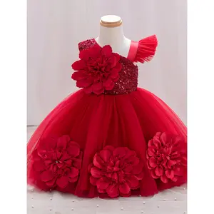 [Summer Party] Girls' Summer Party Dress |           Midi Length |           Pleated Polyester Viscose Blend |           Non-Stretch, Sleeveless, Asymmetrical Neckline, Flared Hem with Applique Detail |           Regular Fit |           For Youngsters