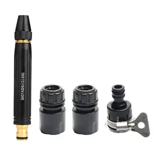 Adjustable High-pressure Handheld Sprayer Gun, Brass Connector & Steel Washer Outlet Nozzle, Water Powered Outdoor Lawn Use