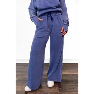 ALB Custom Women's Solid Navy Wide Leg Pants *Two Lengths*