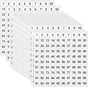 Outus 5000 Pcs 0.4 Inch 1 to 100 Number Stickers Small Number Dot Labels Consecutive Inventory Locker Storage Organizing Removable Stickers for Indoor Outdoor Office White