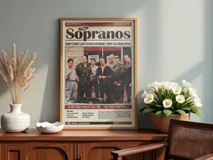 The Sopranos Poster  Iconic Tony Soprano Crew Wall Art, Vintage Mafia Drama Print, Italian Crime TV Show Decor for Office & Man Cave.( Unframed - Print Only )