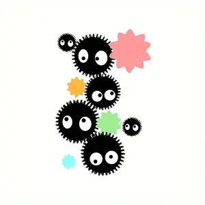 1PC Cute Soot Sprite Car Sticker Suitable for car body decor Colorful cute decal Cute car exterior sticker Cross-border cute car accessory Fits family car exteriors Cute healing style decor goodie Universal car sticker