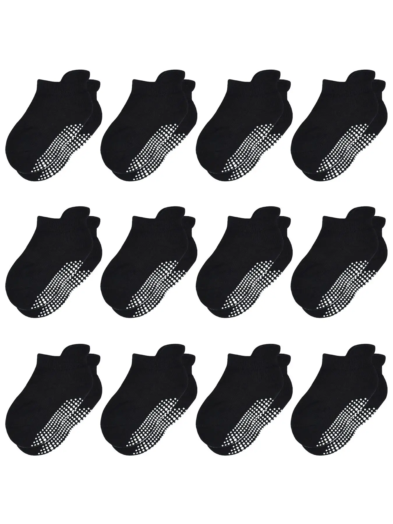 Kid's Solid Color Non-Slip Grip Crew Socks, Comfy Breathable Grippers Socks for Boys, Boys Socks for All Seasons Daily Wear