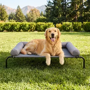 BFPETHOME Cooling Elevated Dog Bed for Large Dogs - Breathable Mesh Fabric Pet Cot with Durable Frame, Easy Cleanup Heat Relief Raised Pet Mat for Indoor & Outdoor Use tiktokshopspringglowup,summervibes