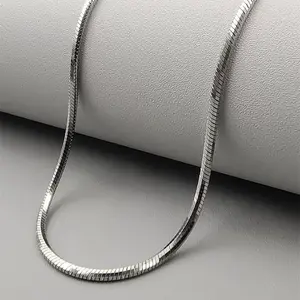 New Stainless Steel Octagonal Square Snake Chain Necklace, Gold & Silver, Minimalist Cold Style, Casual Versatile Unisex