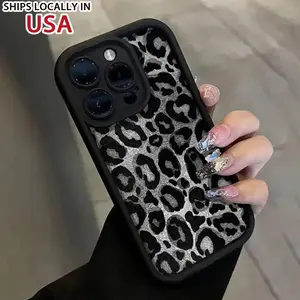 Fashion Leopard-print Pattern Phone Case, Creative TPU Phone Protective Cover, Phone Accessories Compatible with iPhone 16 15 14 13 12 11 Pro Max