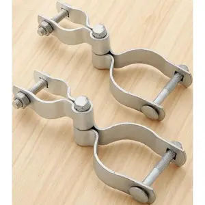 Heavy Duty Chain Link Fence Hinges, 1-3/8" Female and 2-3/8" Male Hinges Set, 3mm Thickness Gate Post Hardware, Nut/Bolt Included for Secure Installation, Durable Steel Construction for Long-Lasting Use adjustable  door  hinge door safety