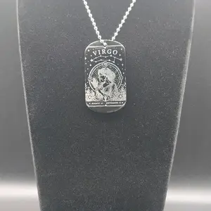 Unisex Virgo Double-Sided Pendant Necklace