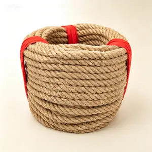 Twisted Hemp Rope (1/2 in x 100 ft) Natural Jute Fiber for Cat Scratching Post, Camping Crafts, Tug of War, Railings Decor, Hanging, Hammock, DIY Supply Heavy Duty Outdoor Indoor