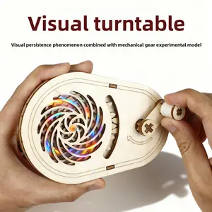 3D Optical Illusion Dislocation Principle Gear Wheel Turntable Science Experiment Technology Small Craft Materials for Primary and Secondary School Students