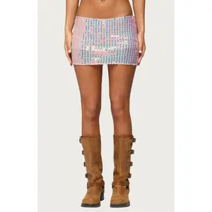 Edikted Women's Kaelyn Sequin Mini Skort - Multicolor