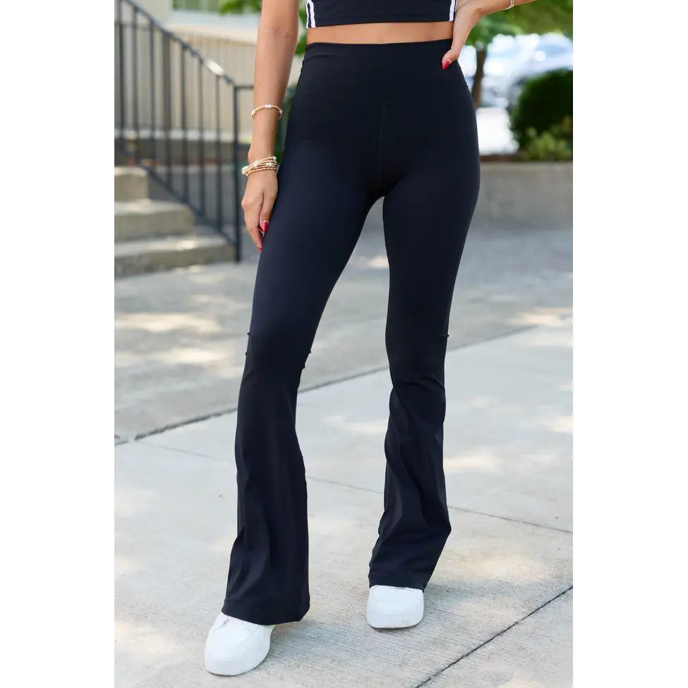 Active State Black Flare Bow Leggings