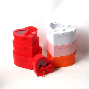 4-piece pink heart-shaped gift box (with transparent lid and ribbon bow) : Suitable for packaging flower gifts and chocolate gift boxes. Perfect for Christmas, Valentine's Day, Mother's Day, weddings, birthdays, bridesmaids and anniversary parties