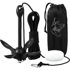 1 Pack 1.5/3.5 lb Marine Kayak Anchor Kit with 40ft Rope and Buoy Folding Grapnel Boat Anchor Kayak Fishing Accessories for Small Boats Canoe SUP Paddle Boards