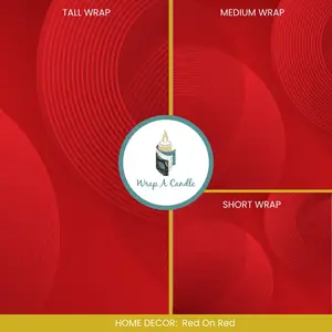 Red On Red Candle Wrap for Wrap A Candle Base | Modern Textured Red Decorative Wrap | Bold Home Decor Accent | Reusable Candle Styling | Printed & Shipped Wrap