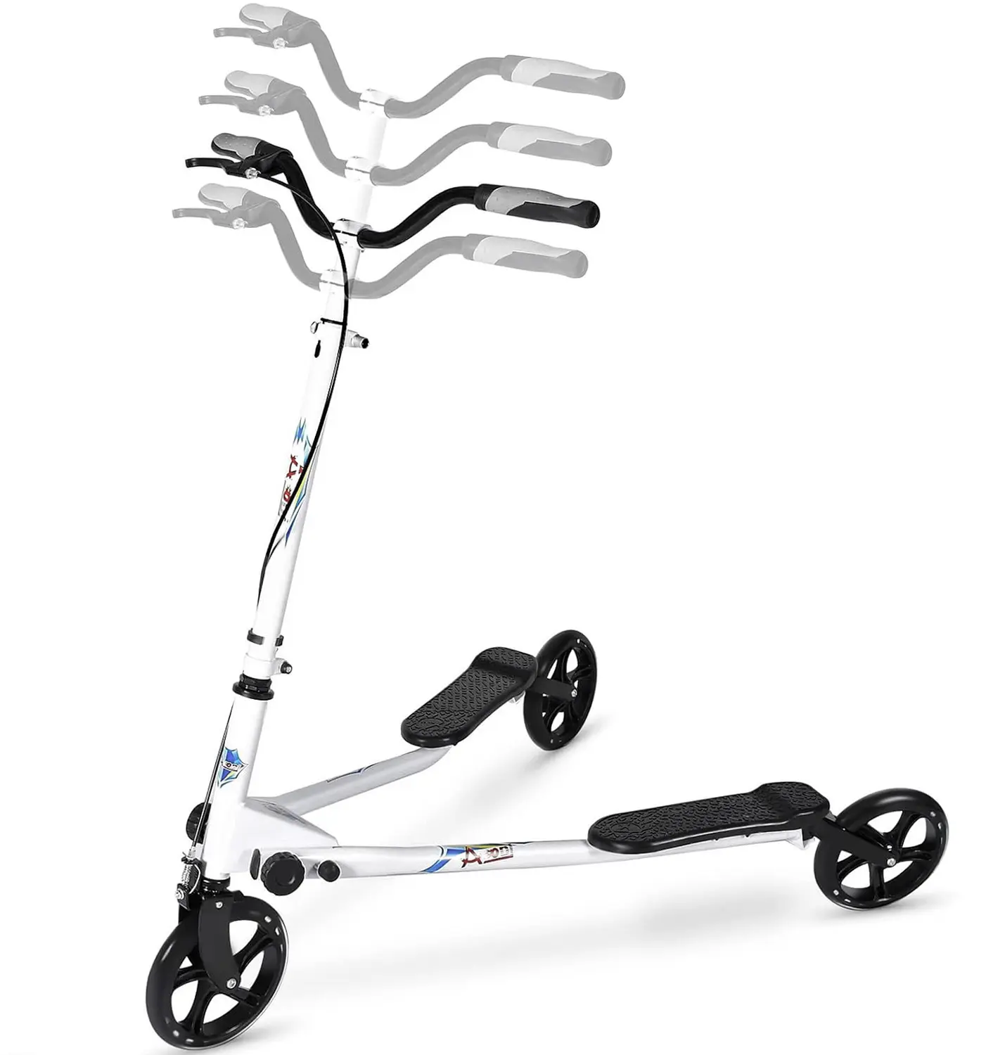 3-Wheel Anti-Rollover Scissor Frog Scooter No-Push Toy for Kids 5-10Y