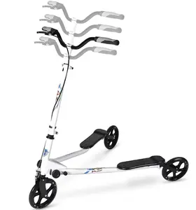 3-Wheel Anti-Rollover Scissor Frog Scooter No-Push Toy for Kids 5-10Y