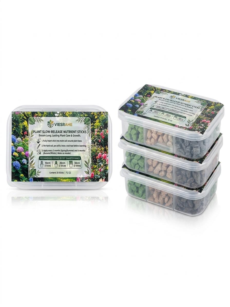 VIESRAHE 3-in-1 Plant Fertilizer Sticks Slow Release Probiotic Soil Regenerator for All Indoor Outdoor Plants Root Booster & Soil Enrichment Sticks for Flowers Succulents Houseplants