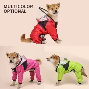 Waterproof Dog Jacket for Dogs - Pet Dog Raincoat The Dog Face Pet Clothes Jumpsuit
