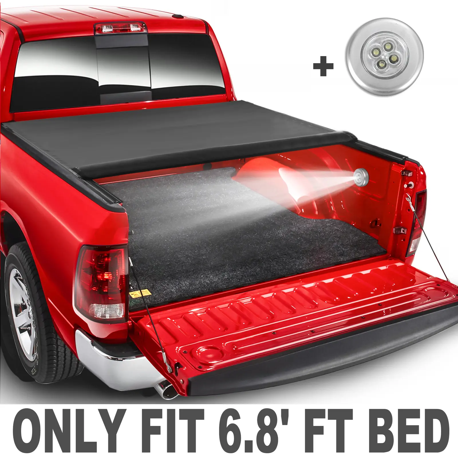 Truck Tonneau Cover For 1999-2025 Ford F250 F350 Super Duty 6.8FT Bed Roll Up