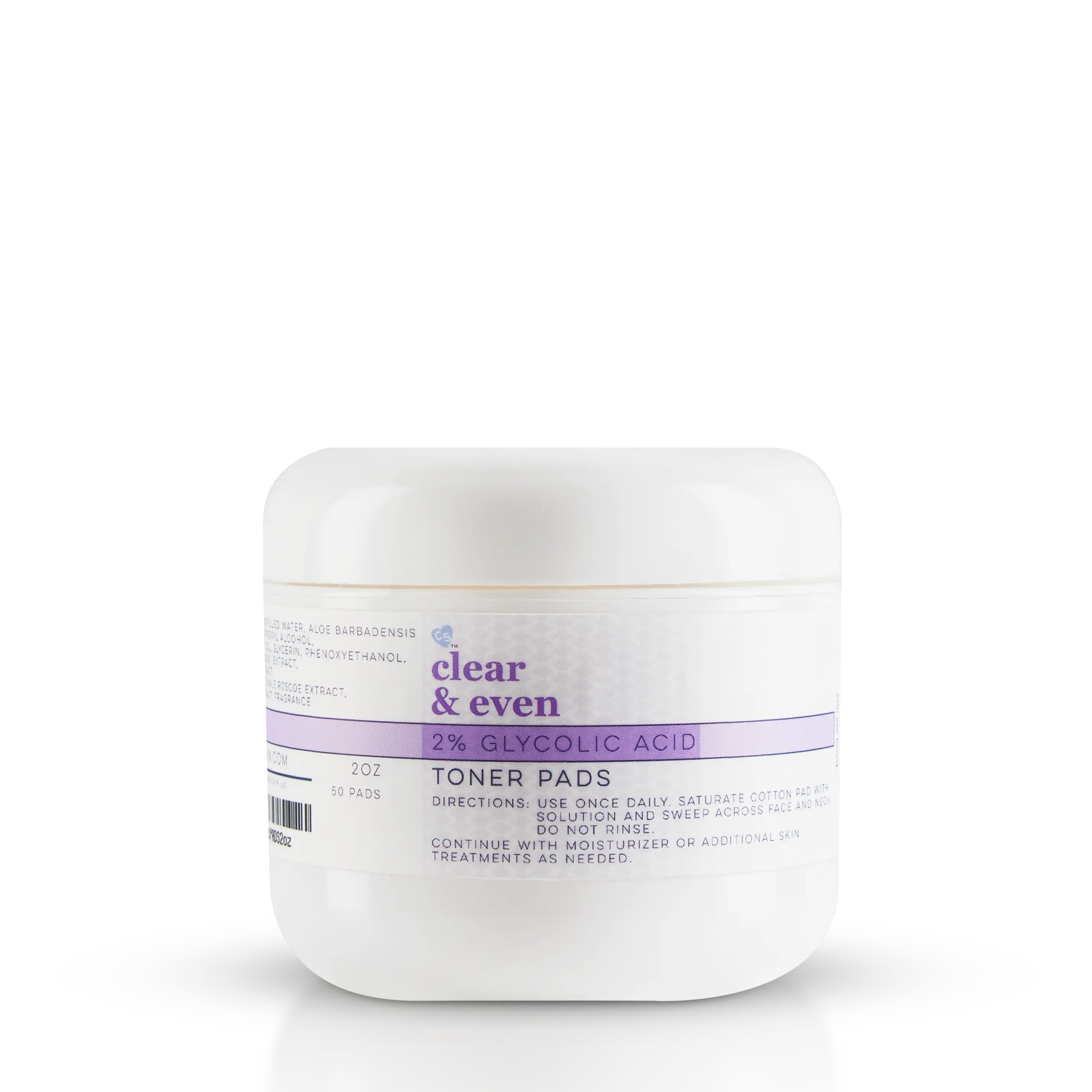 Candee Skin 2% Glycolic Toner Pads for Hydration and Exfoliation - Clear and Even Skin Care - Hydrating, Hydrate