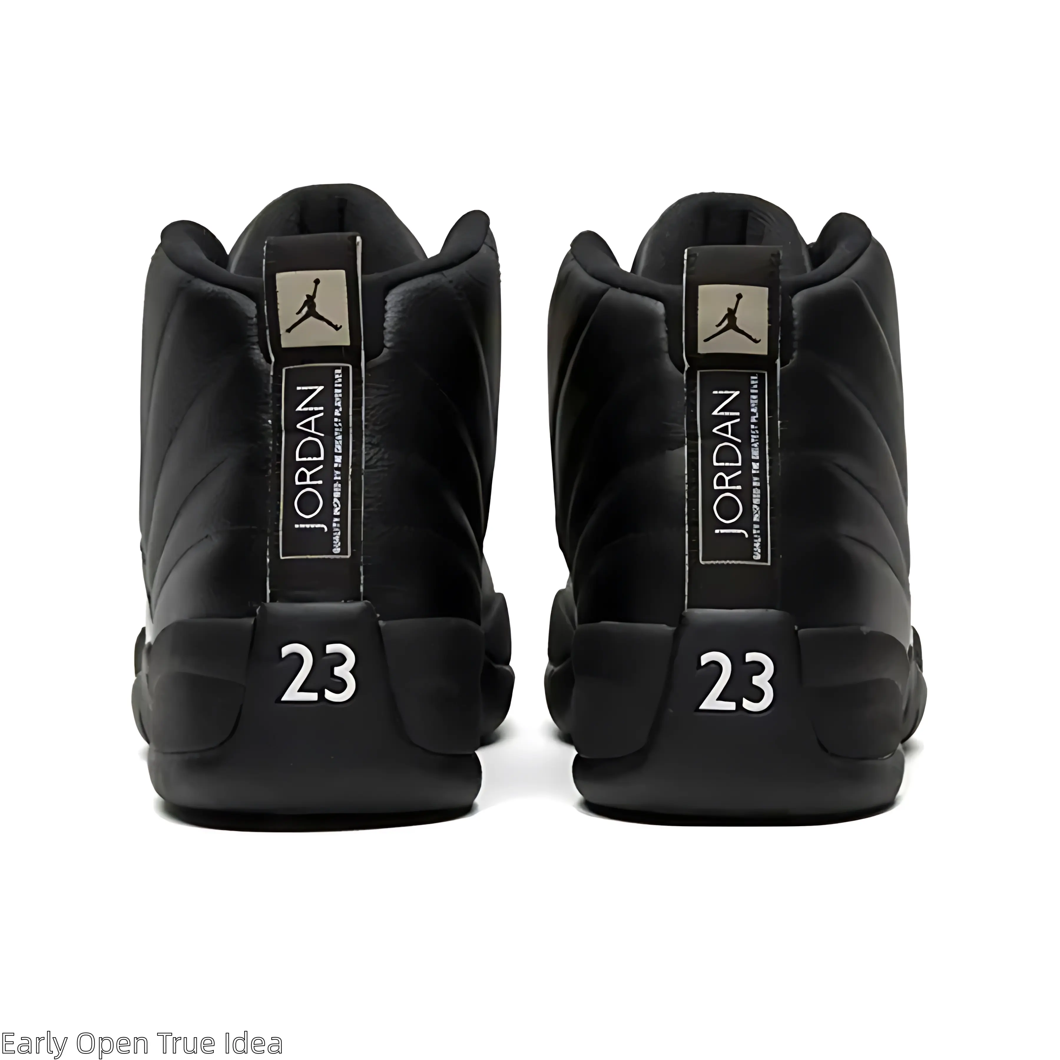 All Black Sleek Retro High Top Cushioned Basketball Shoes Unisex Premium Smooth Leather Shock Absorbing Outsole Dark Streetwear Casual Trainers Brand New Sealed Delivered with Original Shoe Box Trendy Youth Minimalist Lifestyle Shoes
