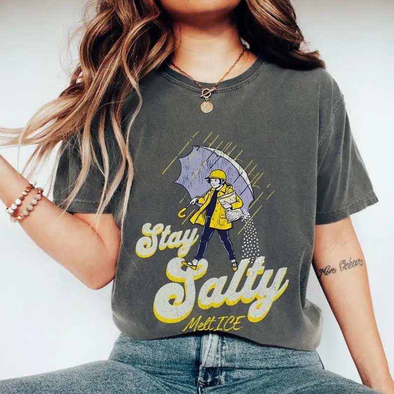 Comfort Colors Stay Salty Graphic T-Shirt, Subtle Human Rights Message Tee, Kindness & Unity Statement Shirt, Soft Casual Wear