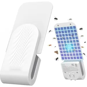 Fly Trap Indoor(1 Device + 5 Glue Cards), Plug-in Flying Insect Trap for Mosquito, Flies, Fruit Flies, Moths, Gnats, Gnat Trap for House Indoor, White