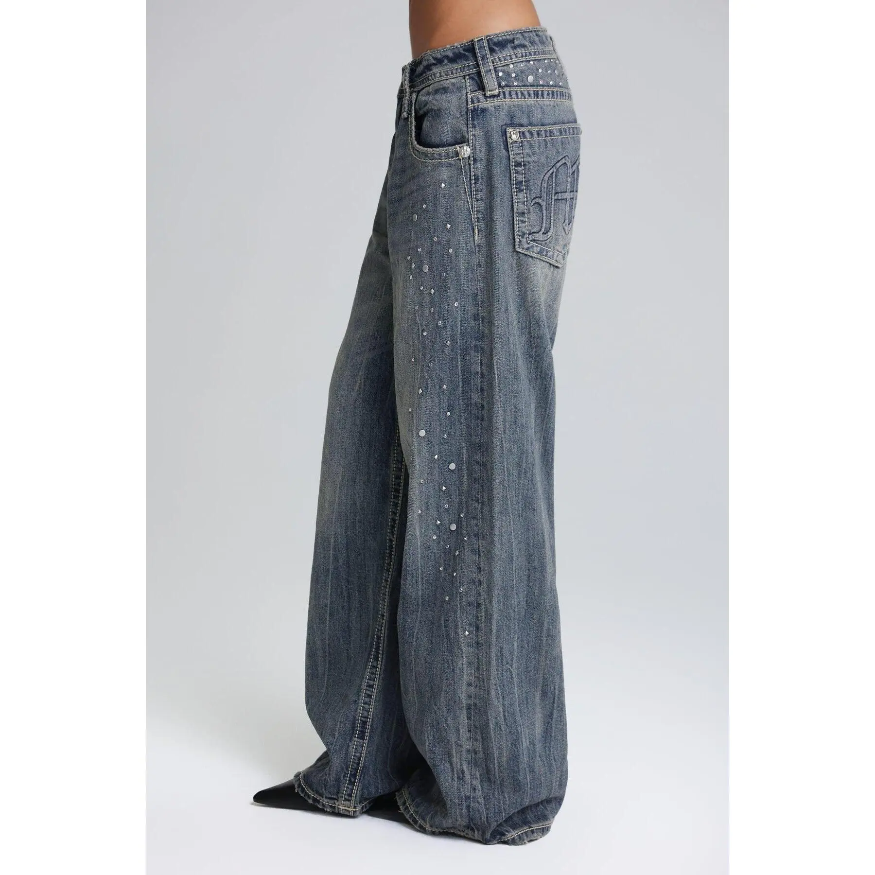 Harmony Studded Baggy Jeans - TikTok Shop