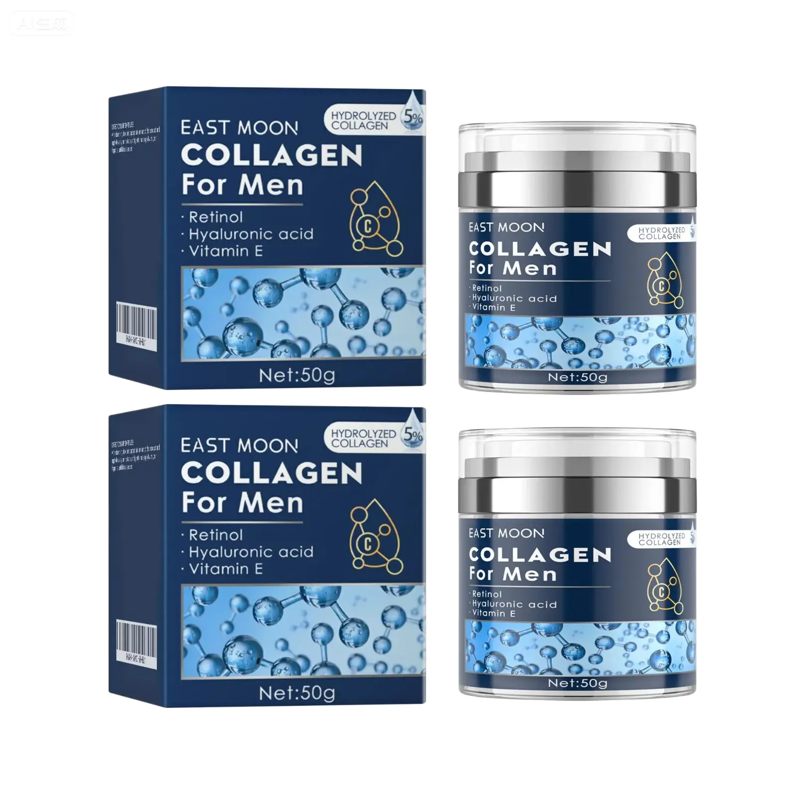 Men's Hyaluronic Acid Face Cream - Hydrating Moisturizer for Dry Skin, Fades Fine Lines, Firms and Lifts Complexion, Daily Skincare Essential