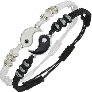New Matching Yin Yang Adjustable Cord Bracelet