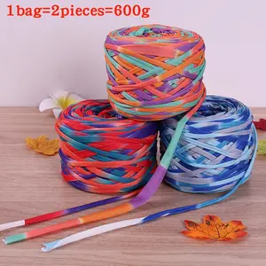 Large Cloth Strip Yarn, Heavy Flat Thread, Hand Knitting Chunky Yarn, DIY Crochet Material Pack, Suitable for Backpacks, Bags, Baskets, Toys