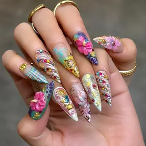 10 Handmade Blue Cat Eye Shaped False Nails, DIY Almond Shaped False Nails, Beautiful for Dates & Parties, Nail Accessories, Handmade False Nails,Handmade Press On Nails Set 10PCS, Acrylic Art, Salon, Glossy Gel Design