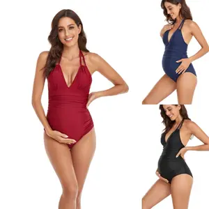 Women's Backless 1-Piece Maternity Swimsuit for Sports & Outdoor Activities Pregnancy Plus Size