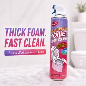 Mingtol Foam Toilet Cleaner - Targets Hard Water Stains & Yellowing, Expands to Clean Under Rim, Fresh Peach Scent, 500ml